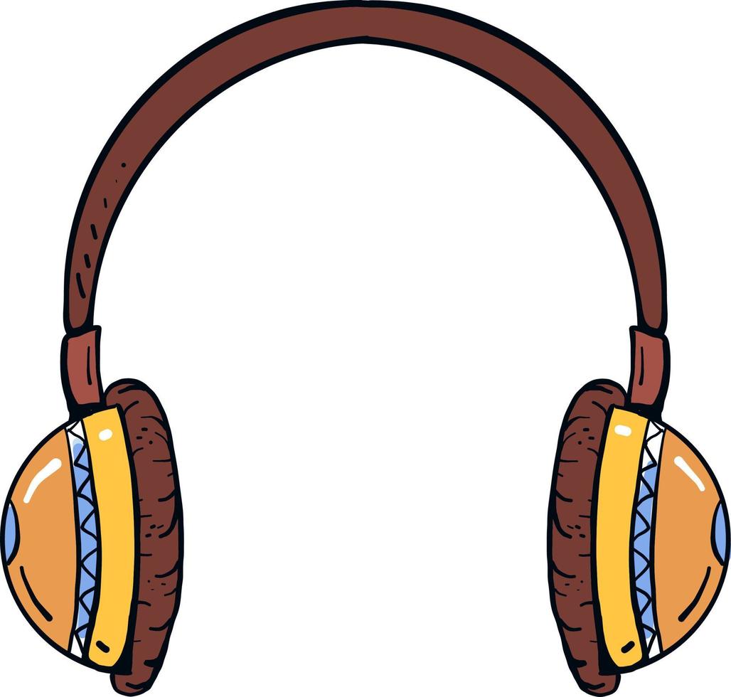 casque rétro, illustration, vecteur sur fond blanc.