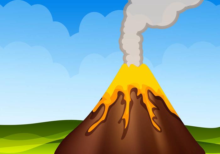 Volcan Erupting Montagne Vecteur