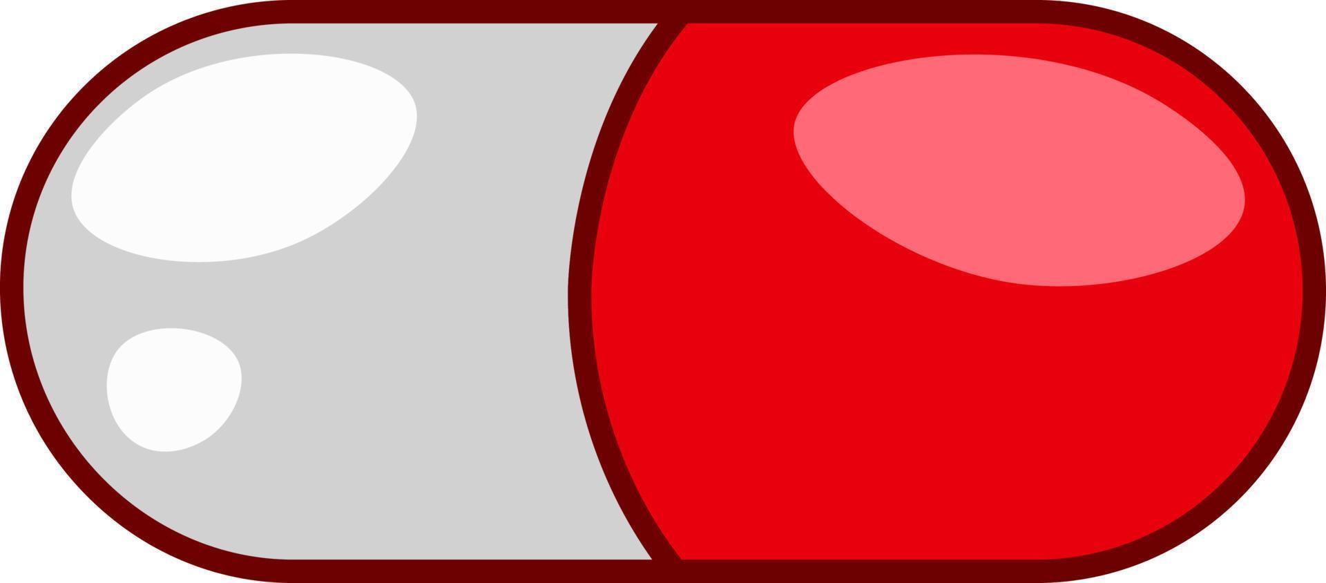 pilule en illustration blanche et rouge, vectorielle ou couleur. vecteur