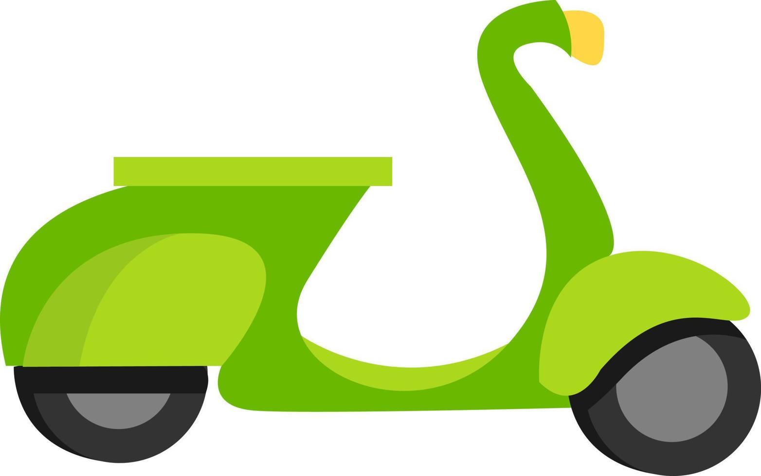 cyclomoteur vert, illustration, vecteur sur fond blanc.