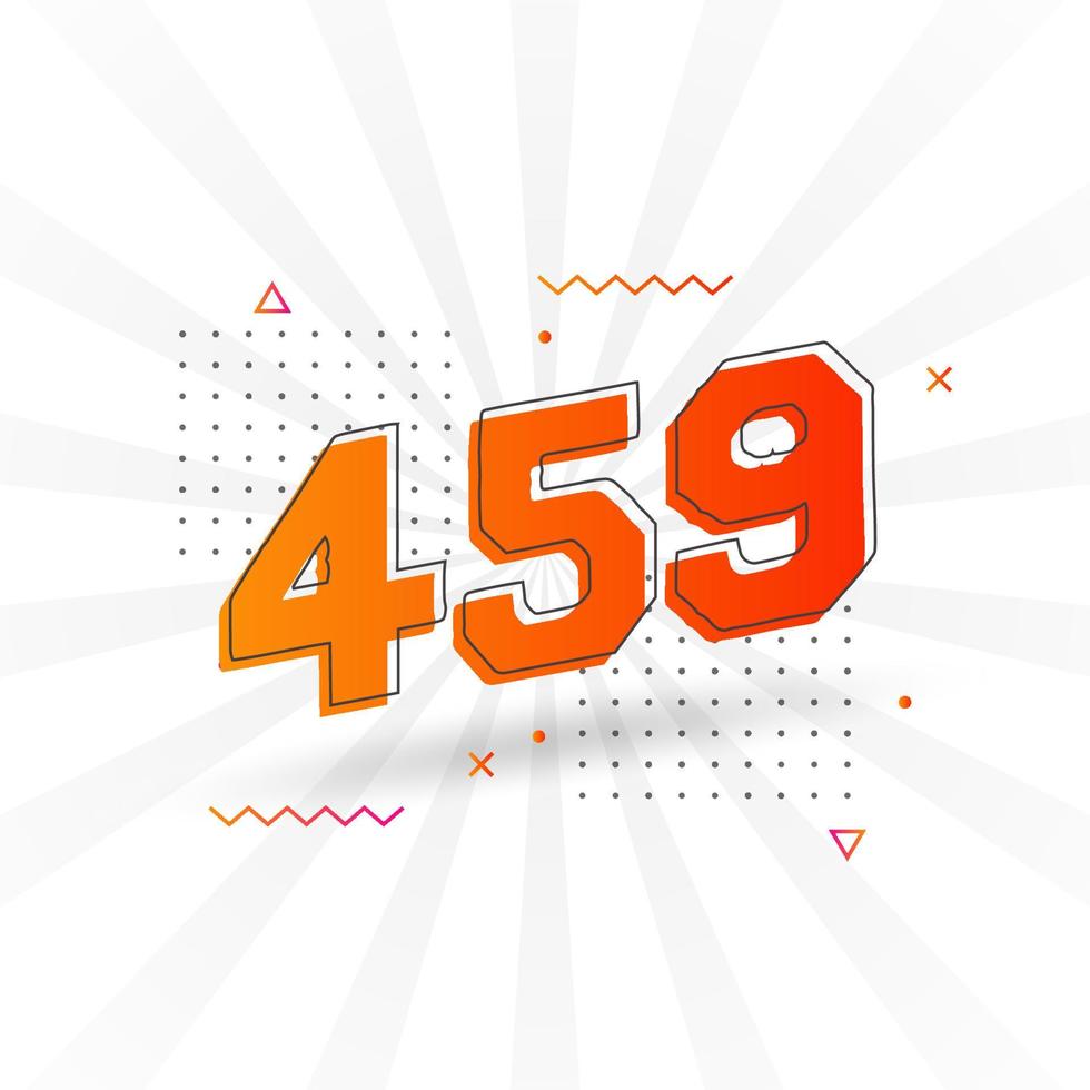 Alphabet de polices vectorielles à 459 chiffres. Numéro 459 avec élément décoratif stock vector