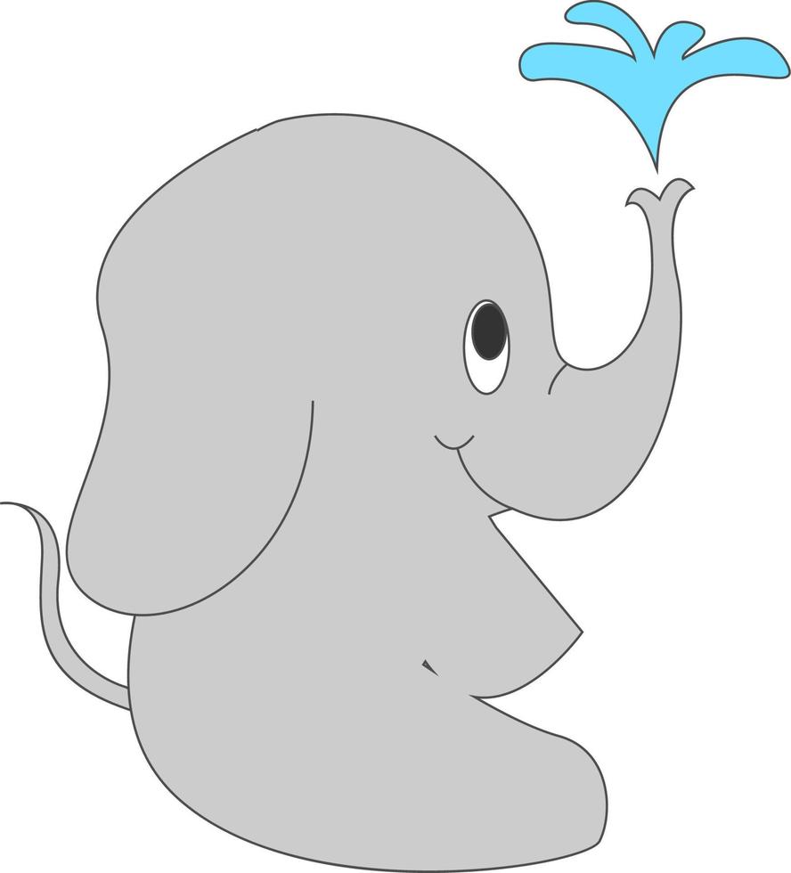 heureux petit éléphant, illustration, vecteur sur fond blanc.