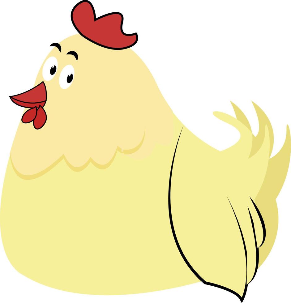 poulet, illustration, vecteur sur fond blanc.