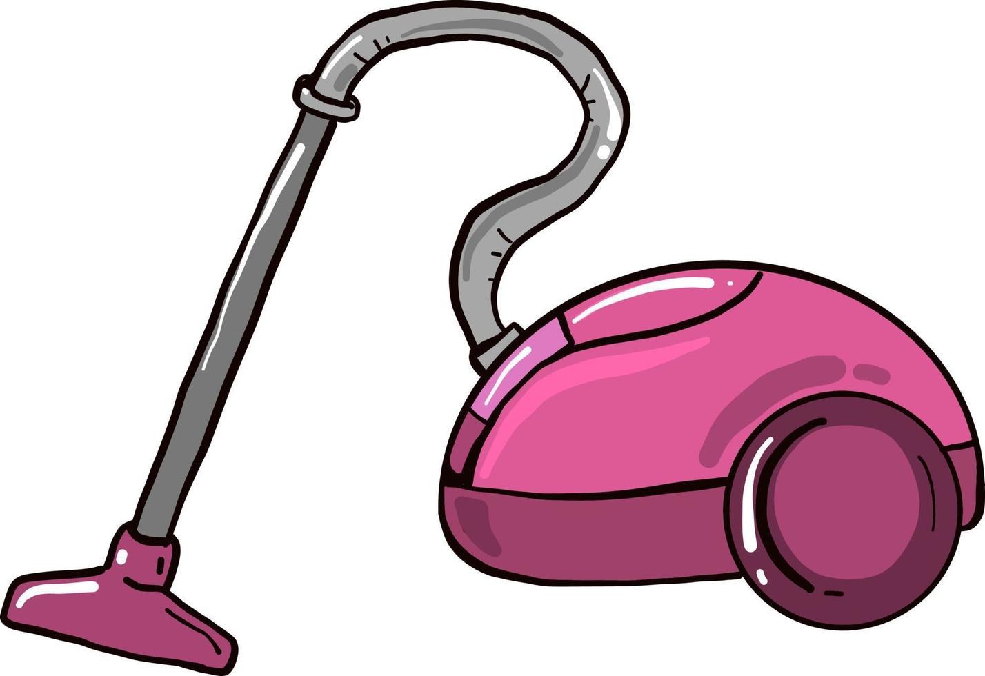 Aspirateur rose, illustration, vecteur sur fond blanc