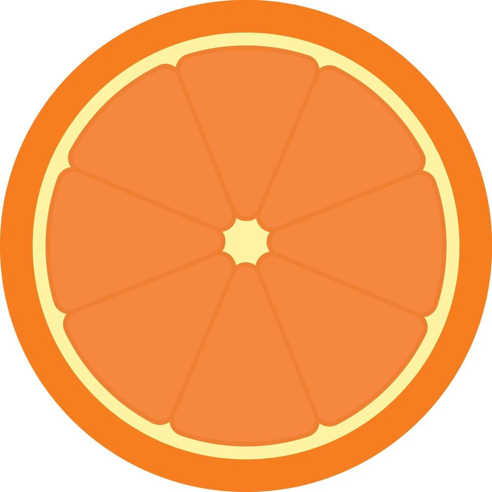 moitié orange, illustration, vecteur sur fond blanc.