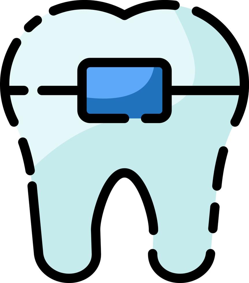 brackets dentaires, illustration, vecteur sur fond blanc.