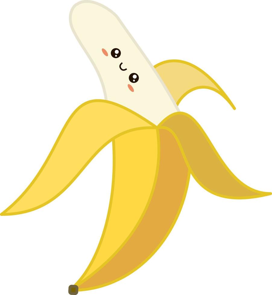 banane heureuse, illustration, vecteur sur fond blanc.