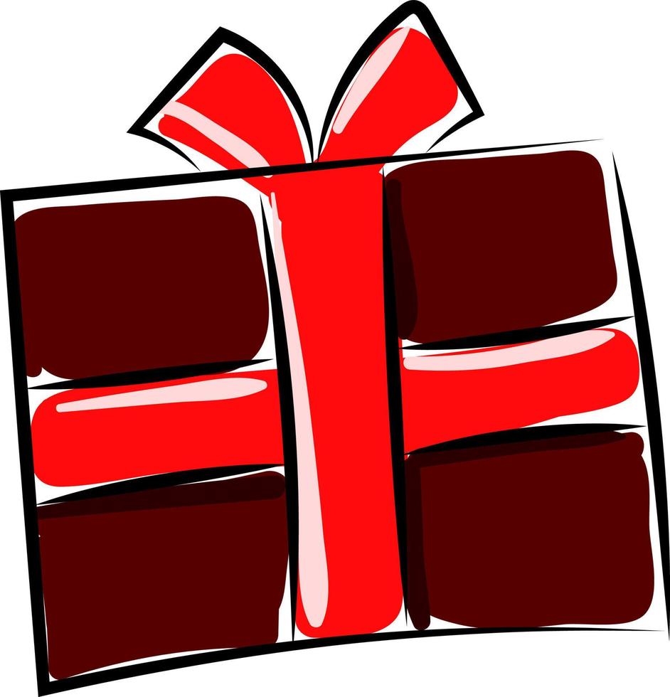 boîte cadeau rouge, illustration, vecteur sur fond blanc.