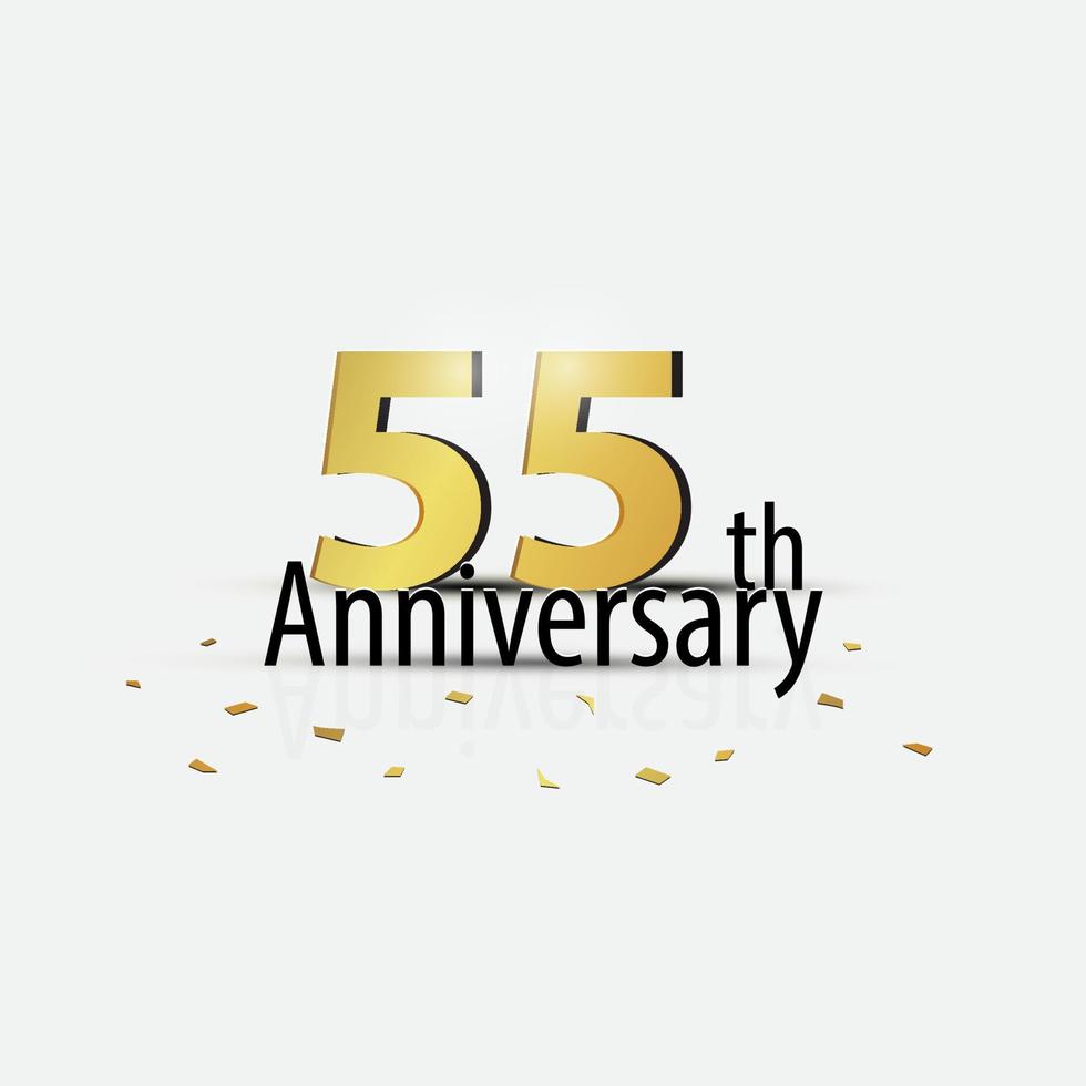 or 55e anniversaire célébration élégant logo fond blanc vecteur