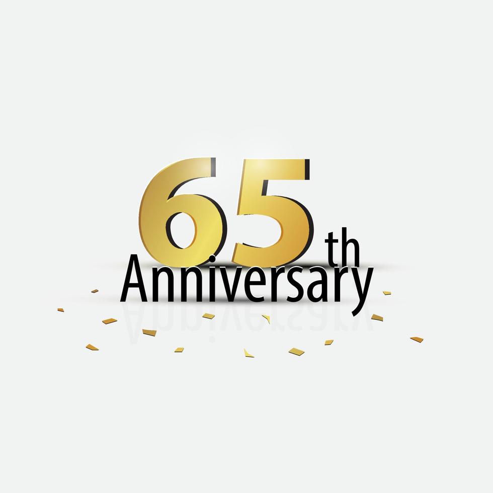 or 65e anniversaire célébration élégant logo fond blanc vecteur