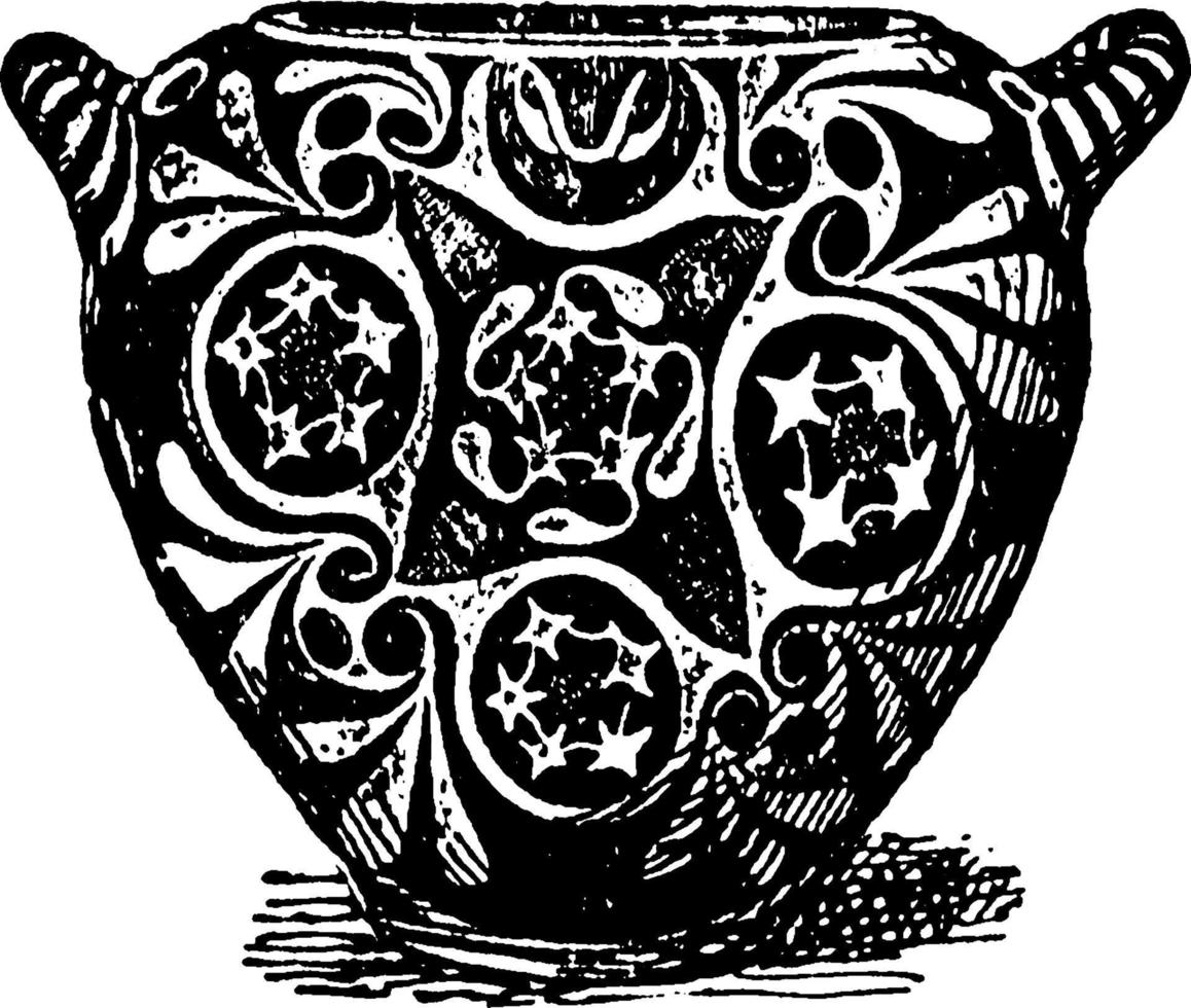 vase minoen de knossos, gravure vintage. vecteur