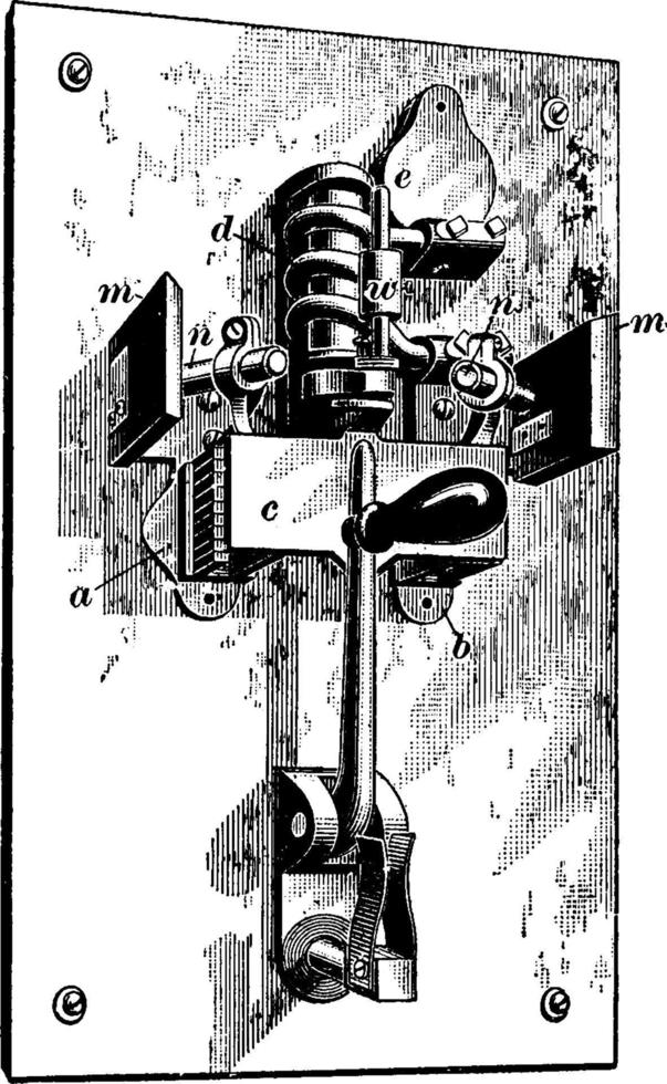 disjoncteur, illustration vintage. vecteur