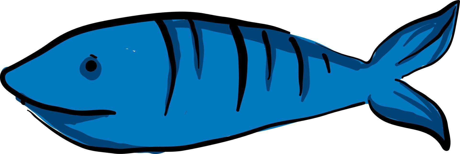 poisson bleu, illustration, vecteur sur fond blanc.