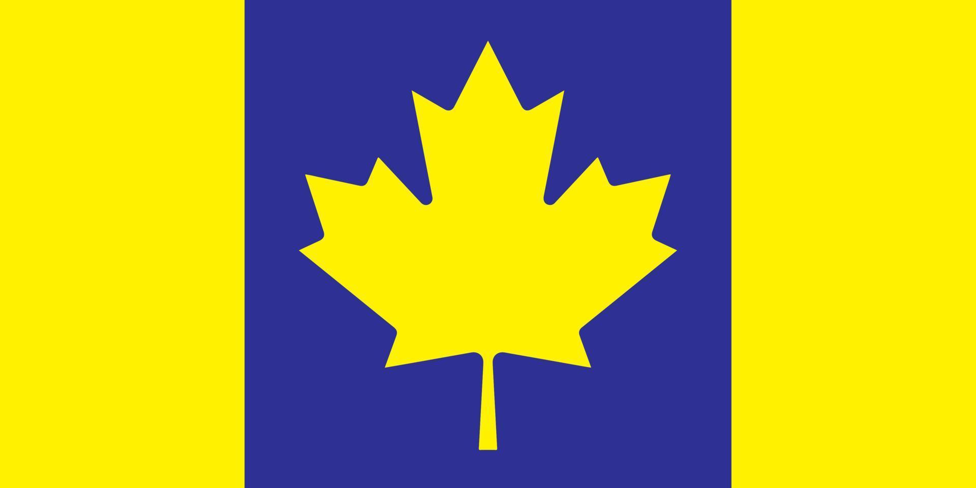 drapeau du canada, coloré aux couleurs du drapeau de l'ukraine. illustration vectorielle. vecteur