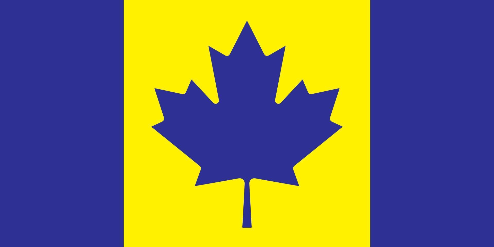 drapeau du canada, coloré aux couleurs du drapeau de l'ukraine. illustration vectorielle. vecteur