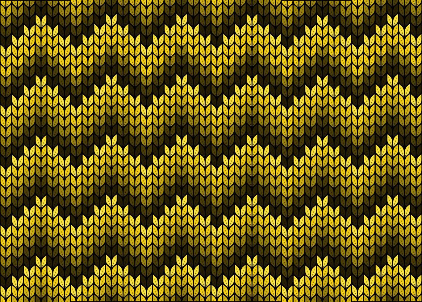 tricoté sans couture couleur or. textures tricotées colorées. motif tricoté en tissu. illustration vectorielle. vecteur