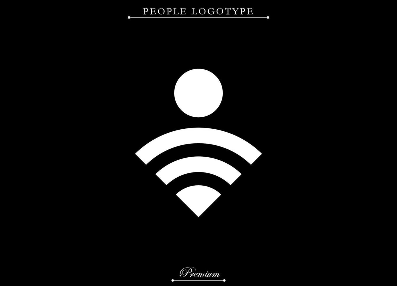 illustration de modèle de logo de personnes. notion de connexion Wi-Fi. digne d'une entreprise commerciale, assurance de marque. logotype minimal et tendance. vecteur eps 10