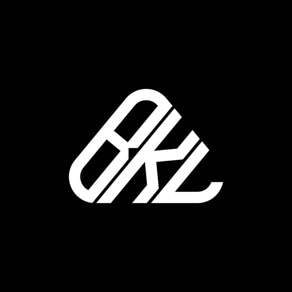 conception créative du logo bkl letter avec graphique vectoriel, logo bkl simple et moderne en forme de triangle rond. vecteur