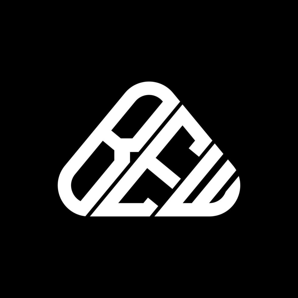 bew lettre logo design créatif avec graphique vectoriel, bew logo simple et moderne en forme de triangle rond. vecteur