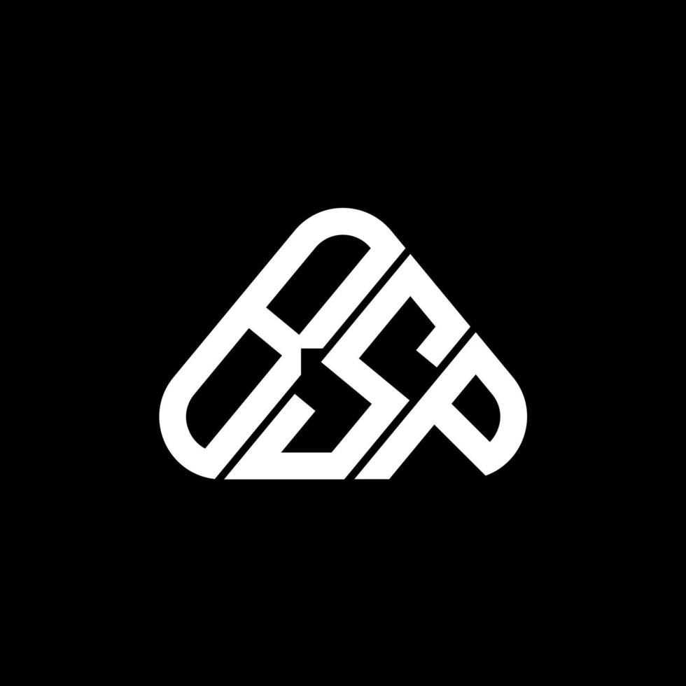 création de logo de lettre bsp avec graphique vectoriel, logo bsp simple et moderne en forme de triangle rond. vecteur