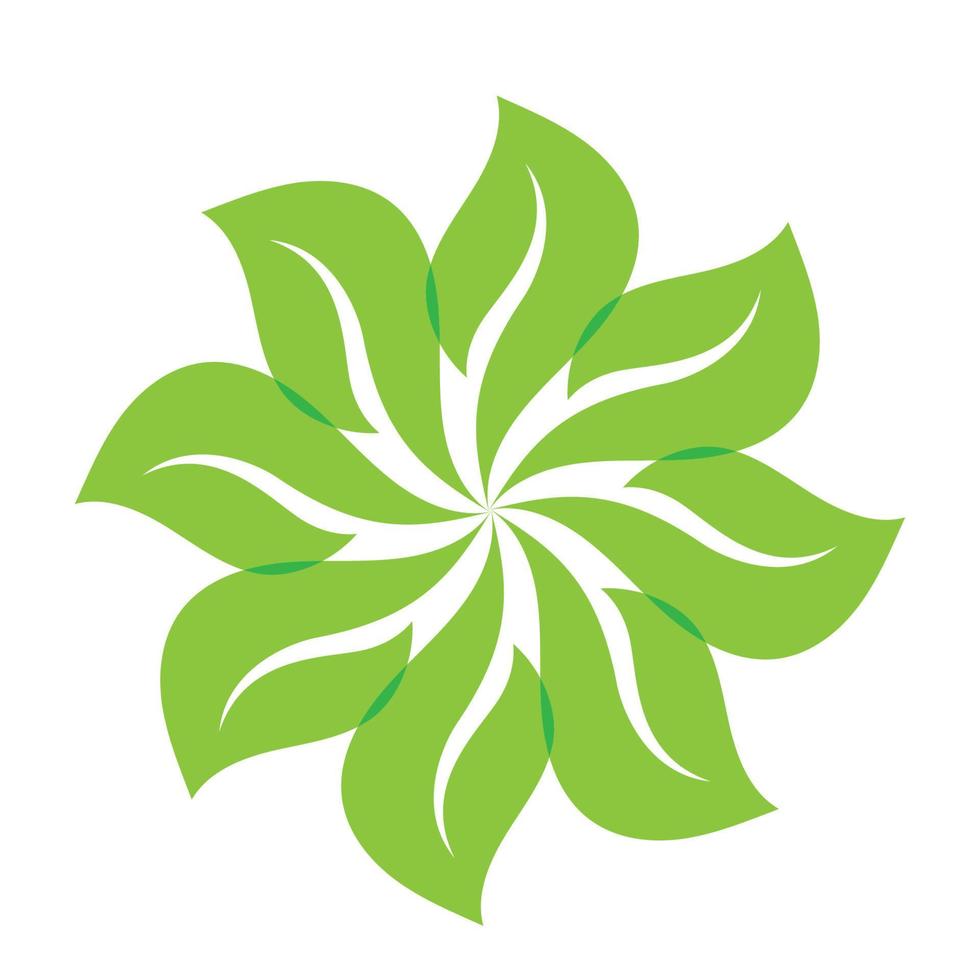 conception d'ornement vert feuille et modèle de vecteur de symbole