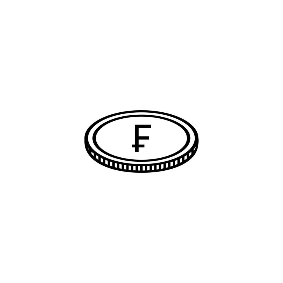 monnaie française, symbole d'icône d'argent france. franc français, signe frf. illustration vectorielle vecteur