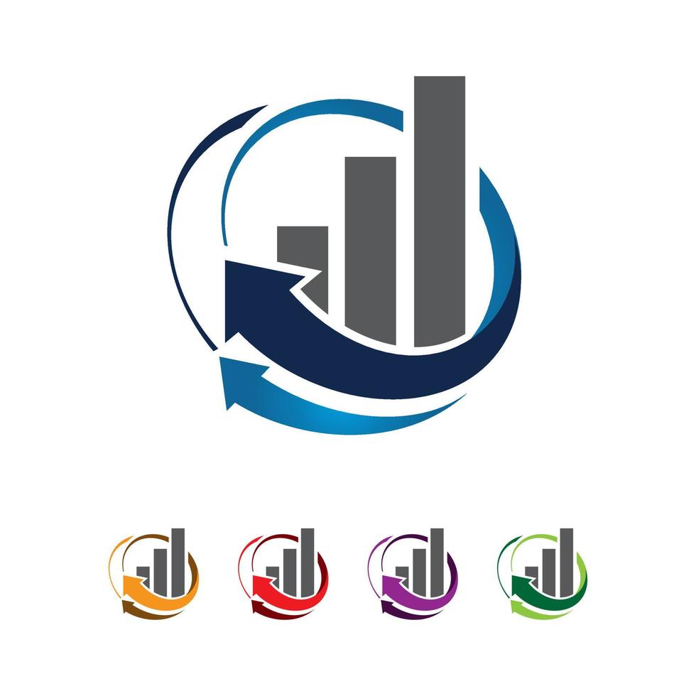 graphique avec la flèche vers le haut un vecteur de conception de logo d'entreprise abstrait finance économie