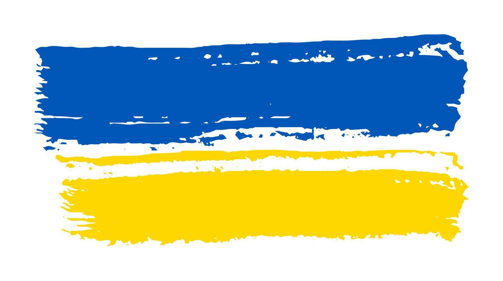 drapeau national ukrainien dans le style grunge. peint avec un drapeau de coup de pinceau de l'ukraine. illustration vectorielle vecteur