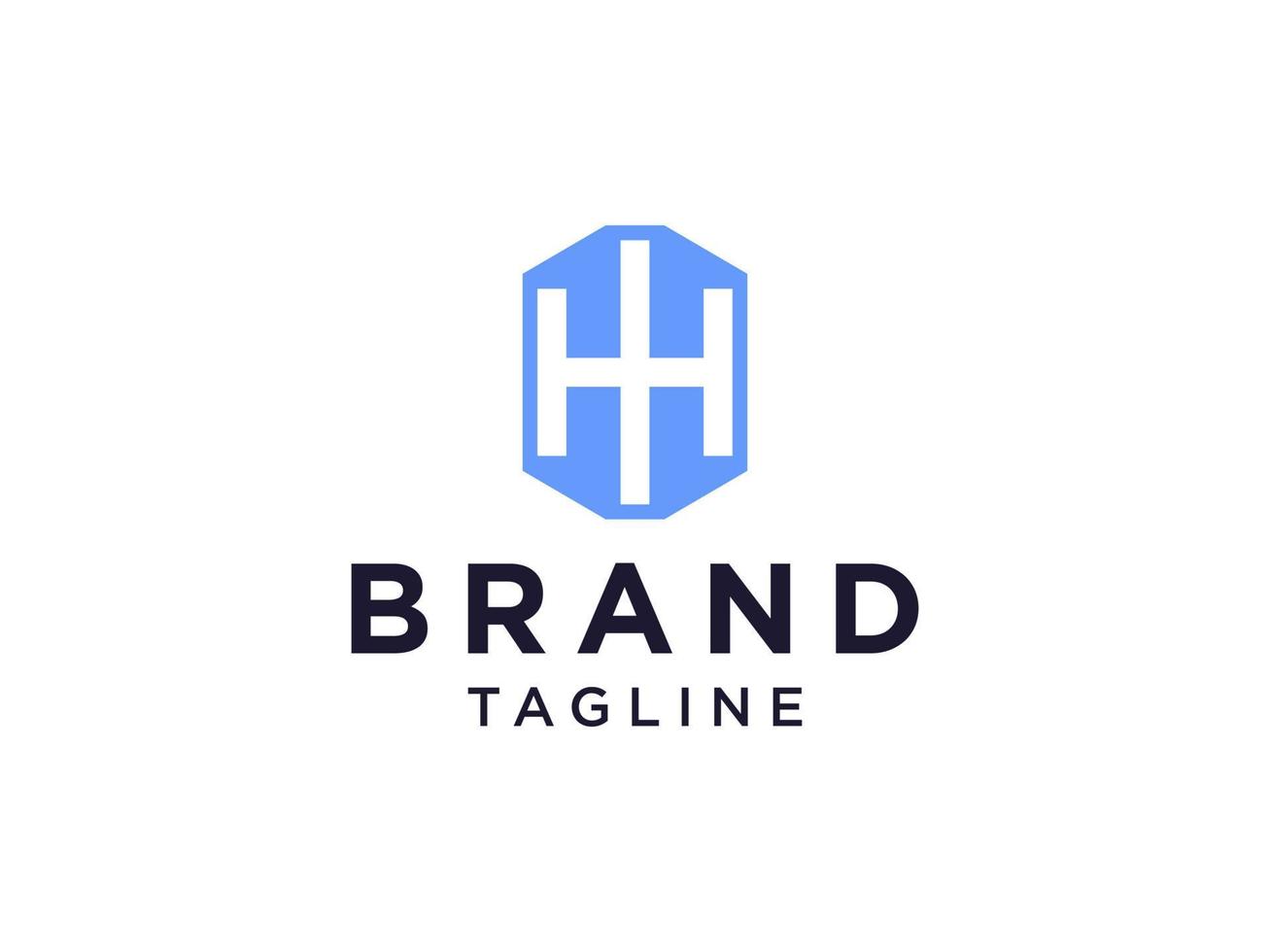 logo abstrait de la lettre initiale h. style origami de forme bleue isolé sur fond blanc. élément de modèle de conception de logo vectoriel plat pour les logos d'entreprise, de technologie et de marque