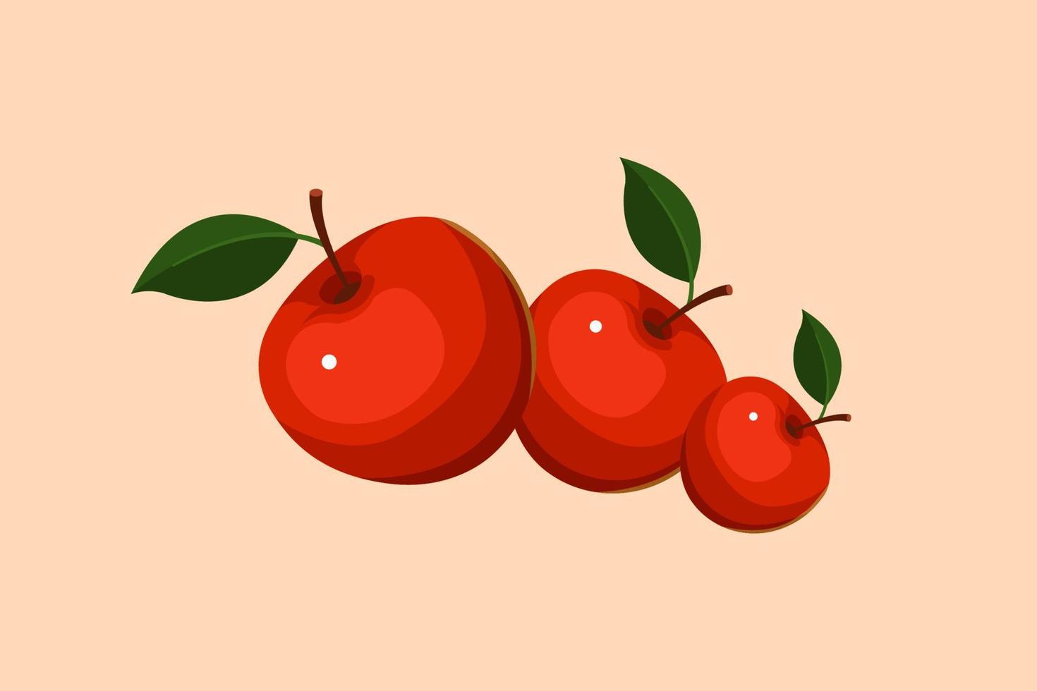 modèle de vecteur illustration pomme douce rouge naturel