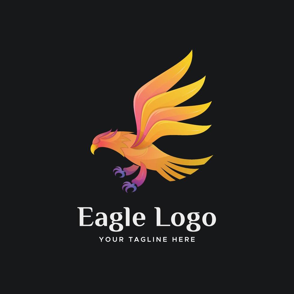 style moderne de conception de logo dégradé aigle vecteur