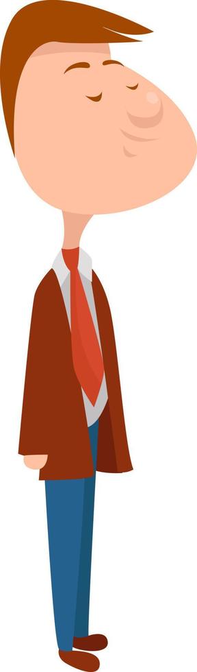 Garçon portant un blazer rouge,illustration,vecteur sur fond blanc vecteur