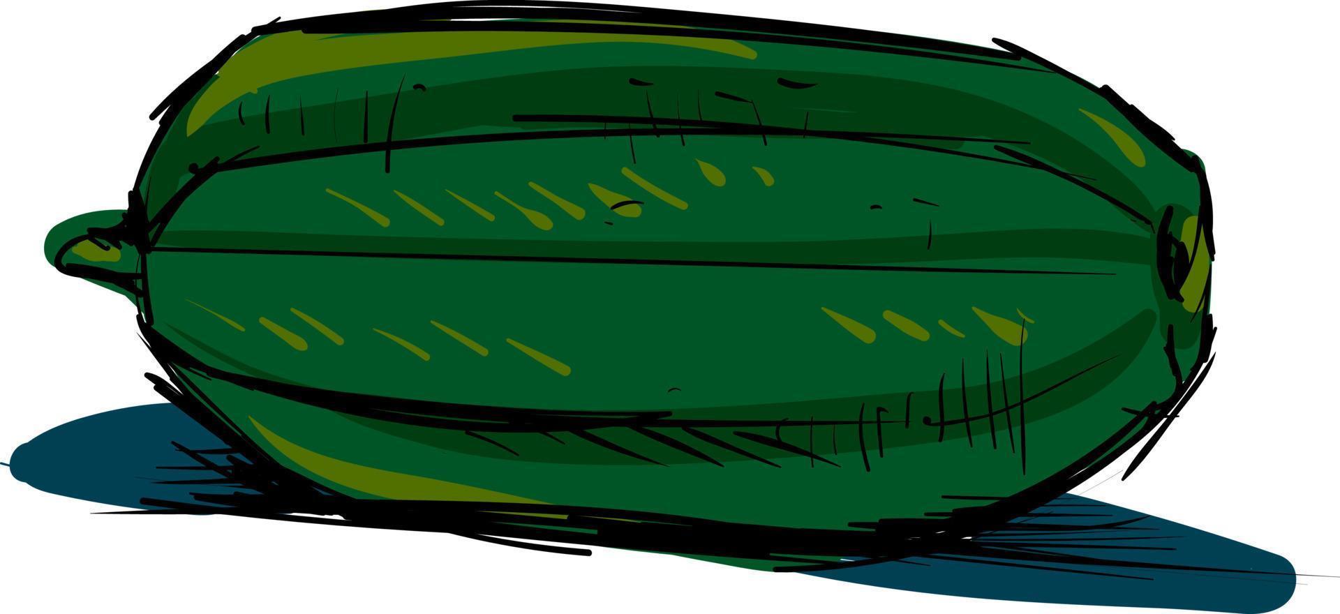 croquis de concombre, illustration, vecteur sur fond blanc.