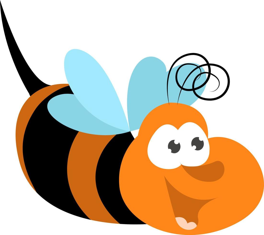 Happy bee flying,illustration,vecteur sur fond blanc vecteur