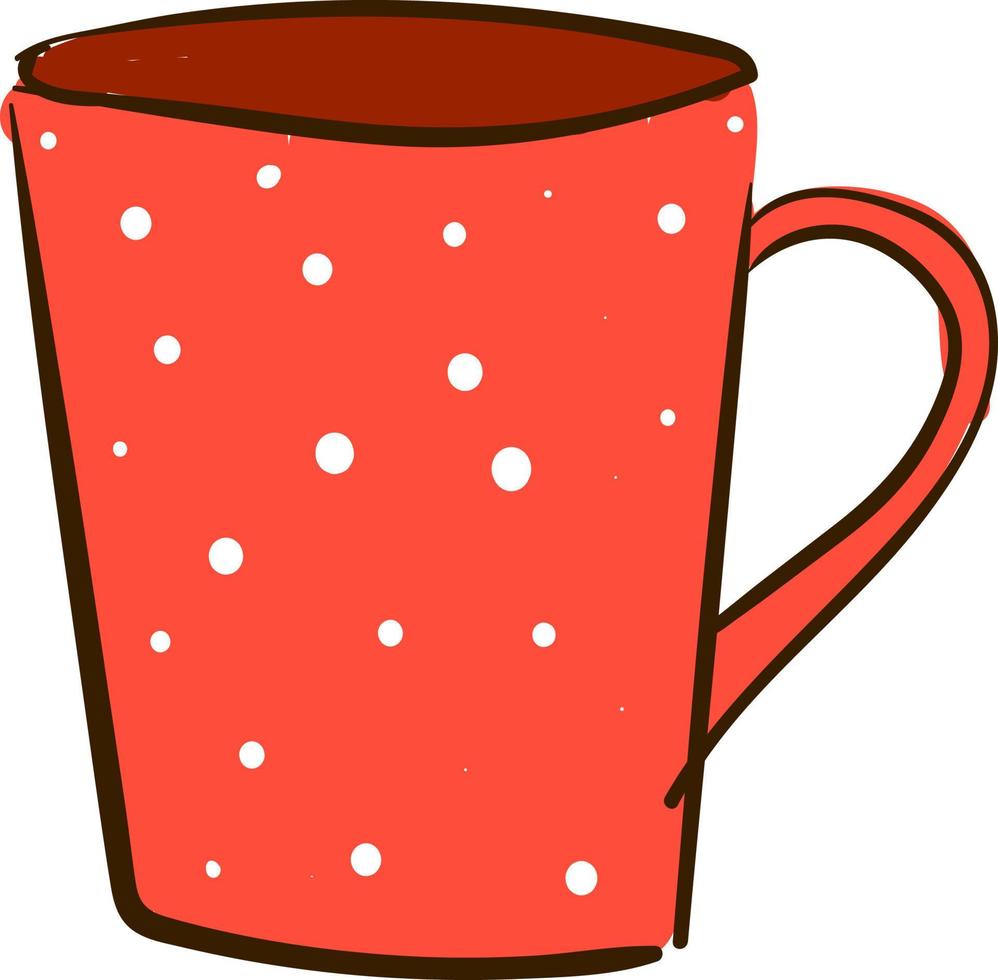 Mug rouge, illustration, vecteur sur fond blanc