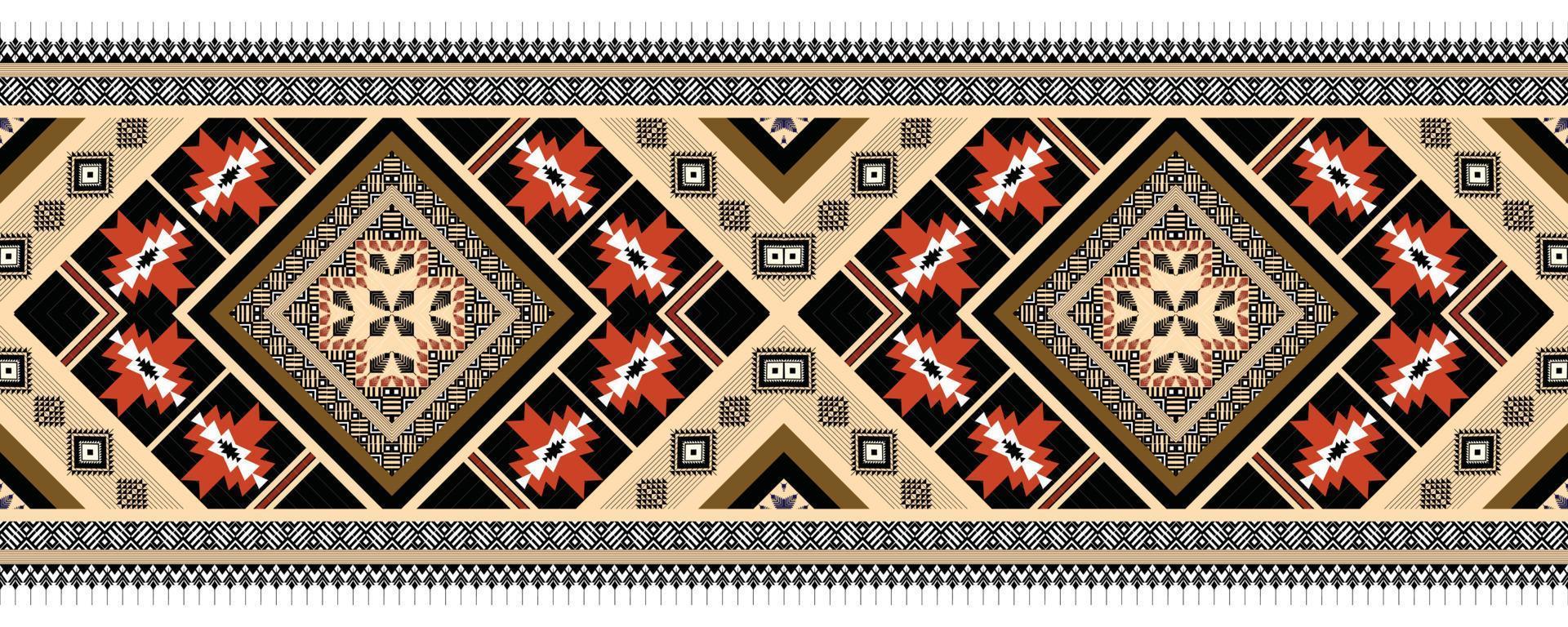 motif géométrique ethnique horizontal. style de motif textile américain, motif aztèque. conception de modèle sans couture pour le tissu, le rideau, le fond, le tapis, le papier peint, l'habillement, l'emballage, la tuile. vecteur américain.