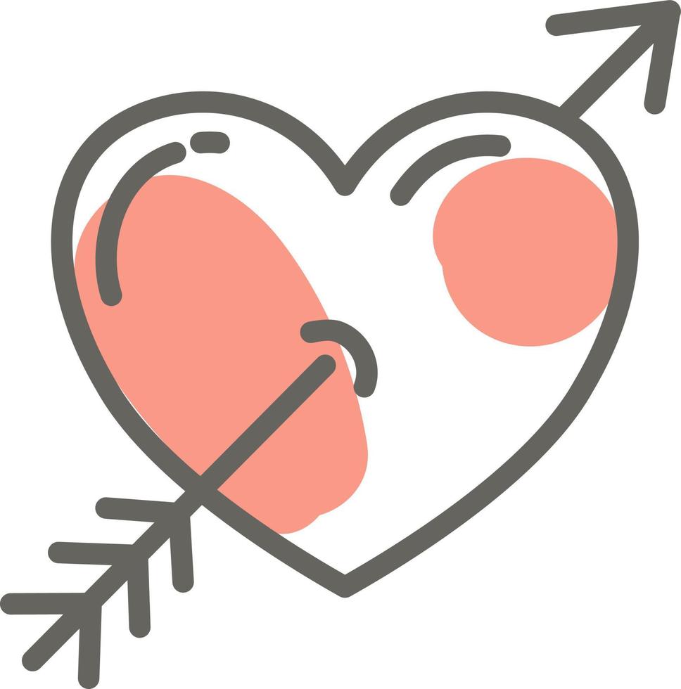 coeur avec flèche, illustration, vecteur sur fond blanc.