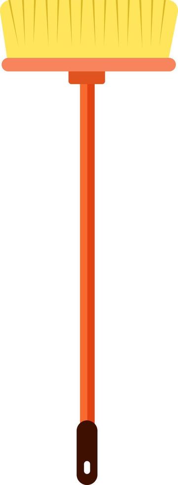 Balai orange, illustration, vecteur sur fond blanc.