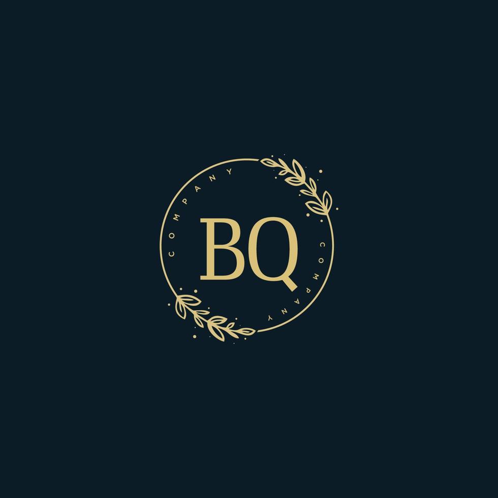 monogramme de beauté bq initial et design de logo élégant, logo manuscrit de la signature initiale, mariage, mode, floral et botanique avec modèle créatif. vecteur