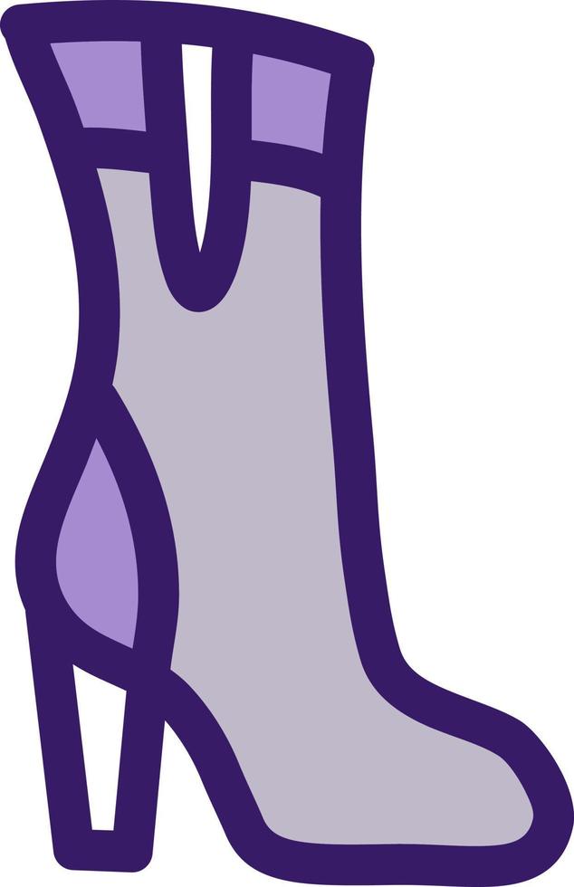botte à talon haut violet, illustration, vecteur sur fond blanc.