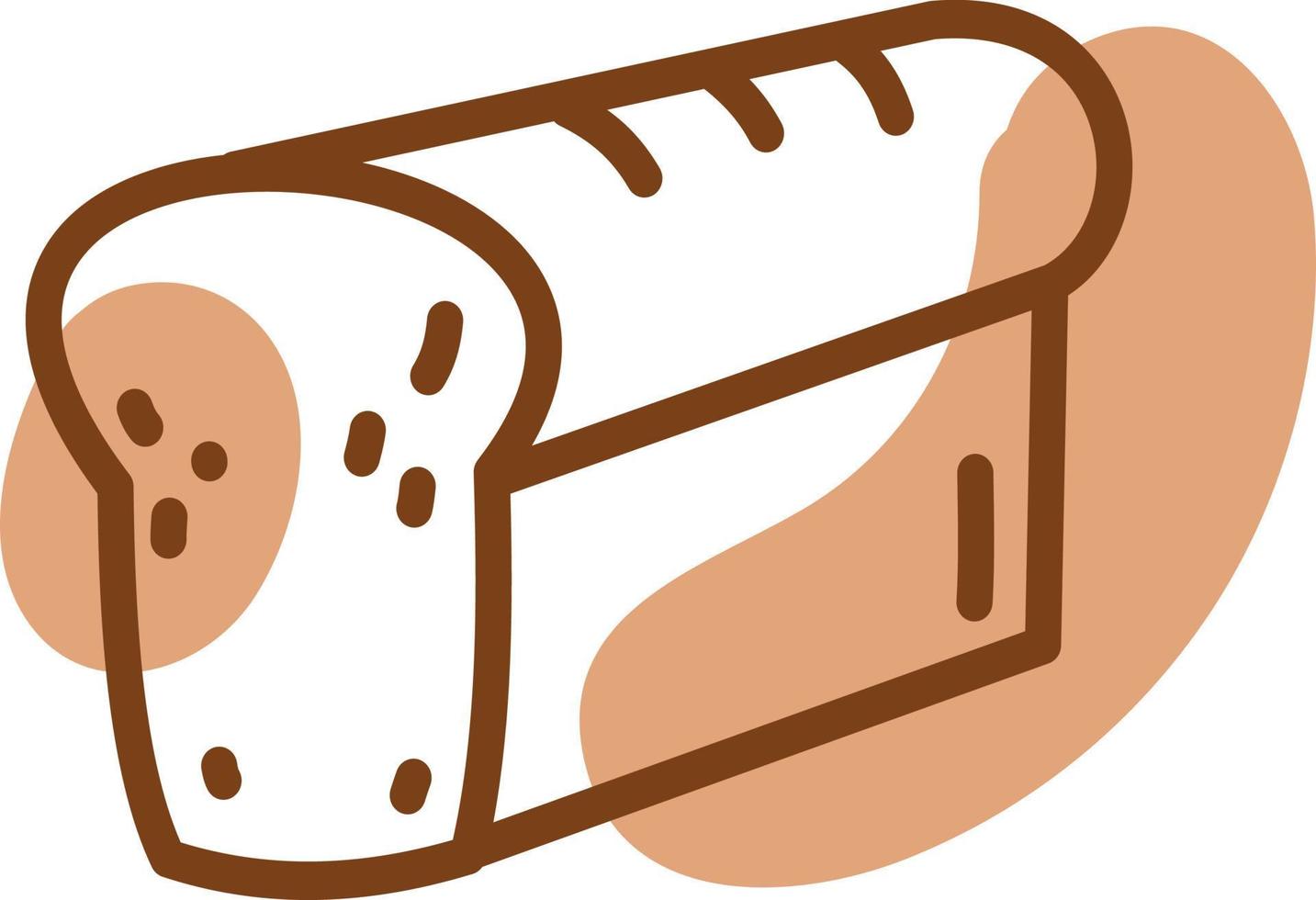 miche de pain, illustration, vecteur, sur un fond blanc. vecteur