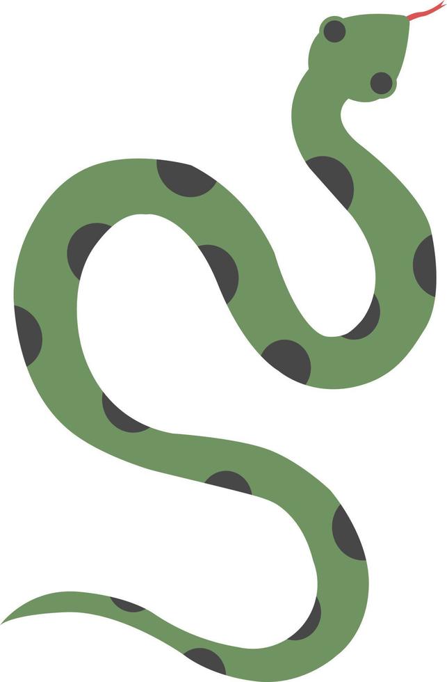 serpent vert, illustration, vecteur sur fond blanc.