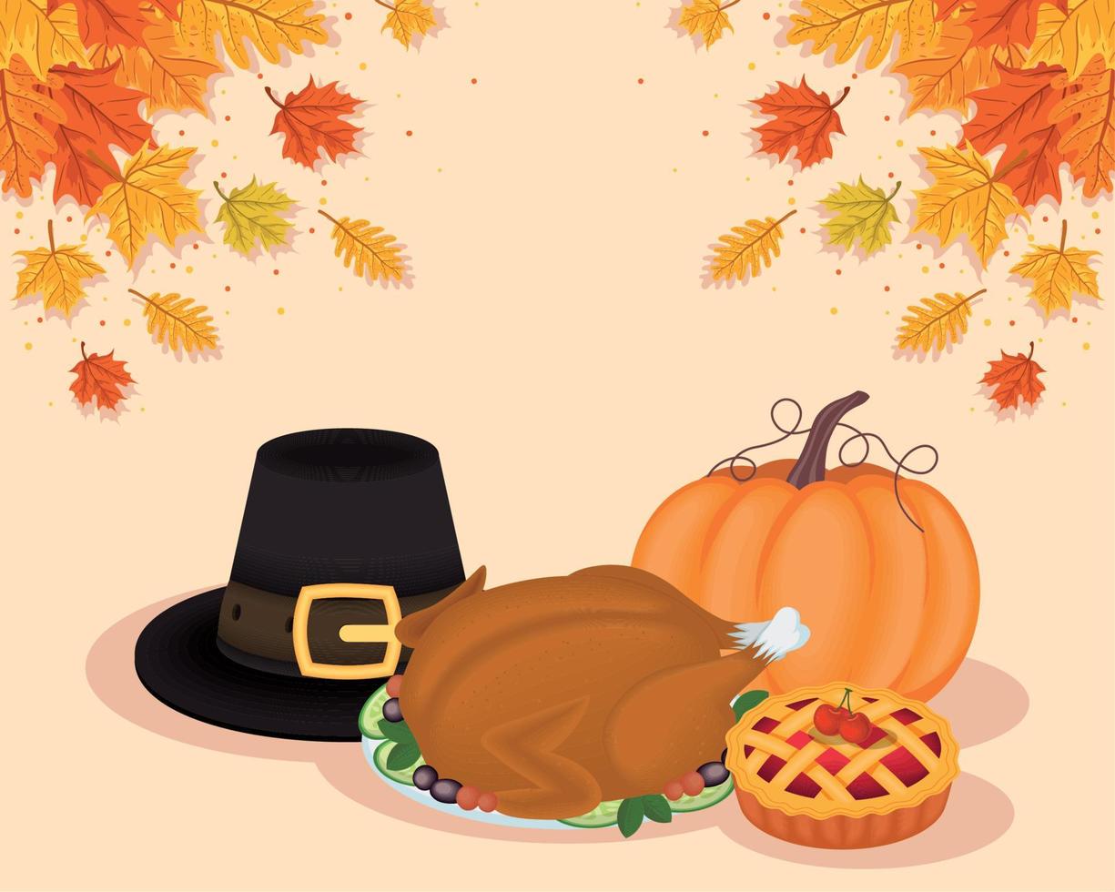 affiche de joyeux jour de thanksgiving vecteur
