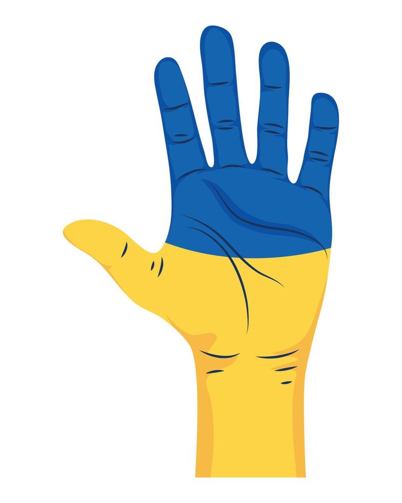 drapeau ukraine ouvert à la main vecteur