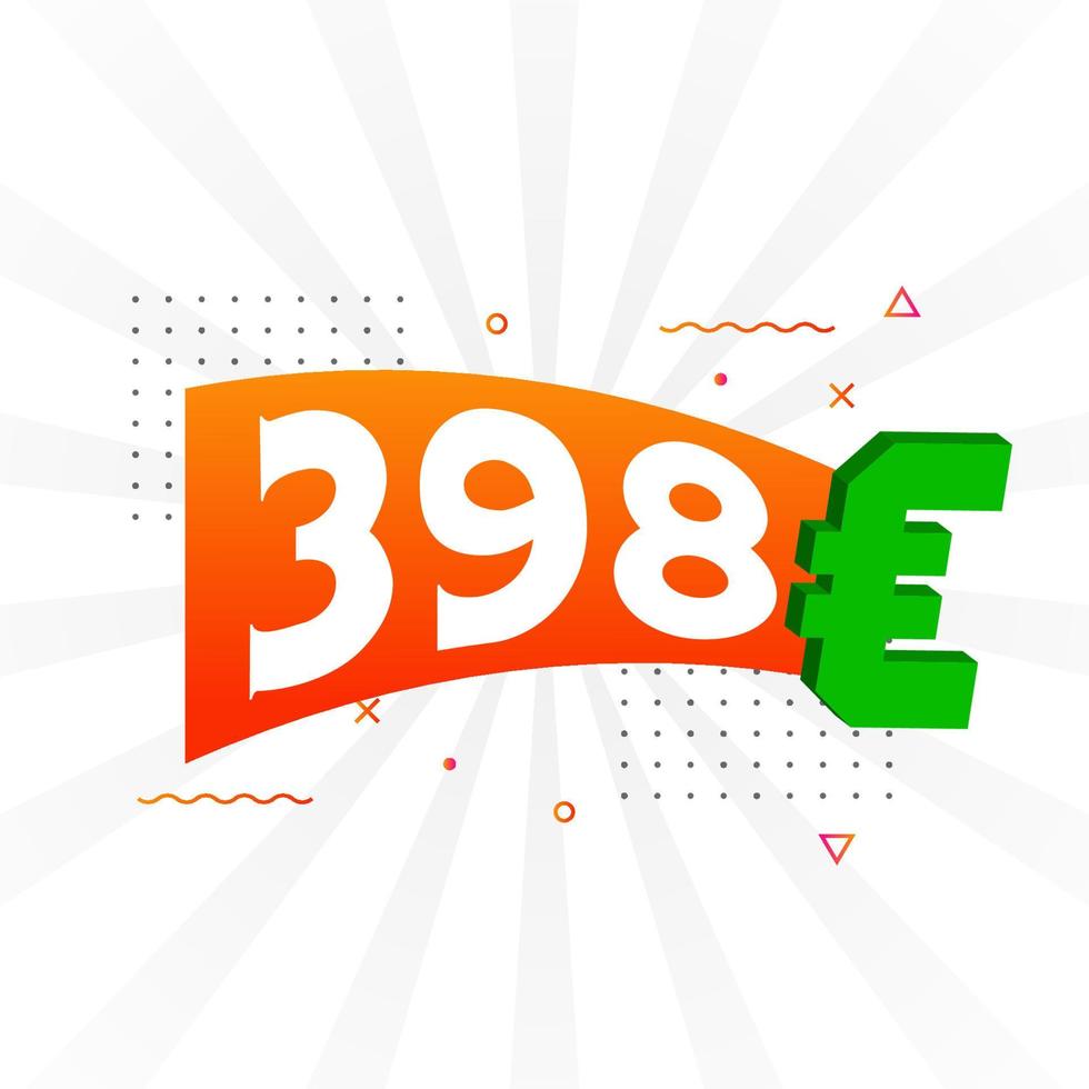 398 symbole de texte vectoriel de devise euro. 398 euro union européenne argent vecteur de stock
