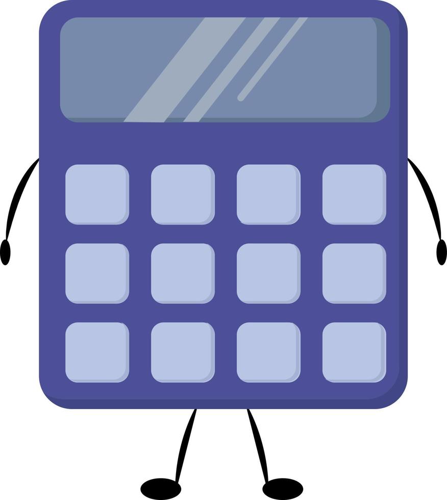 calculatrice violette, illustration, vecteur sur fond blanc.