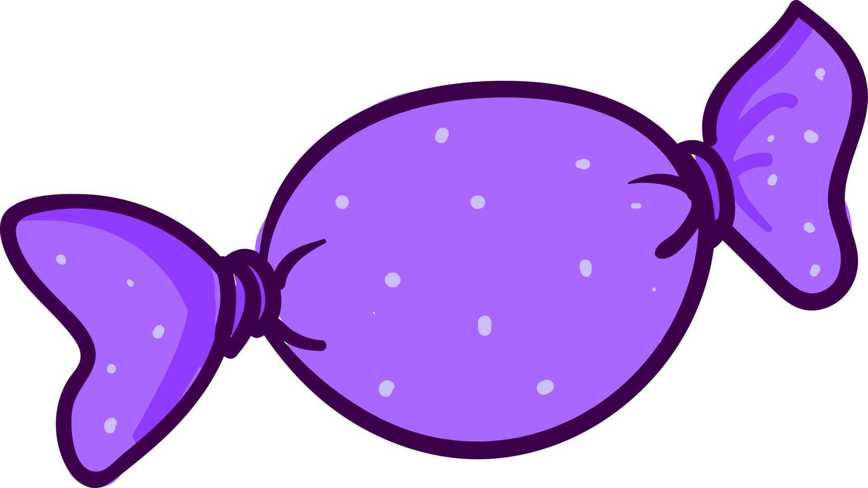 Candy enveloppé violet , illustration, vecteur sur fond blanc