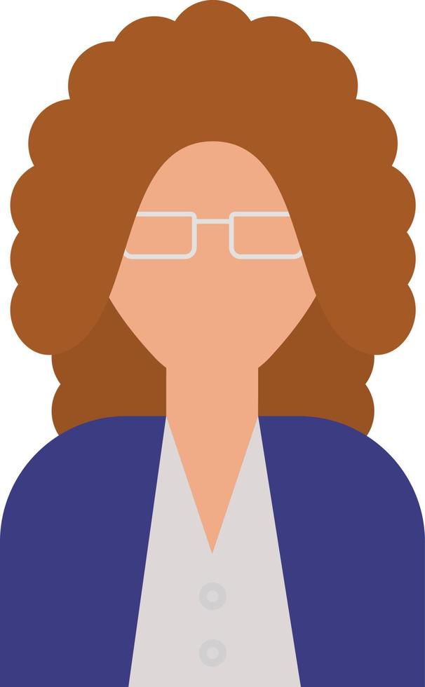 femme avec des lunettes blanches, illustration, sur fond blanc. vecteur