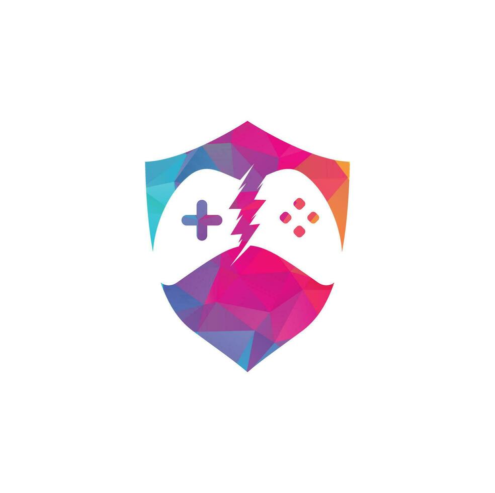 logo du jeu tonnerre, contrôle du jeu avec le logo de l'icône de la foudre vecteur