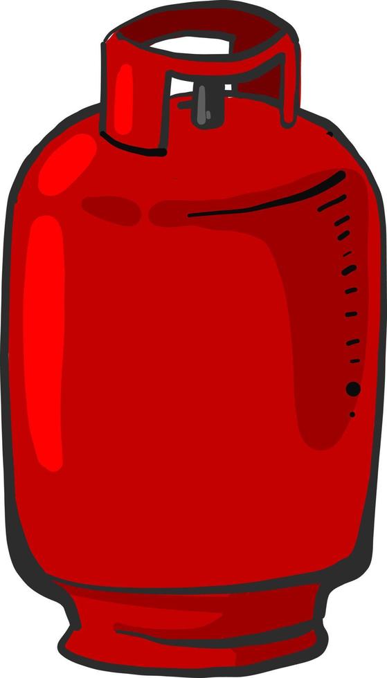 bouteille de gaz rouge, illustration, vecteur sur fond blanc
